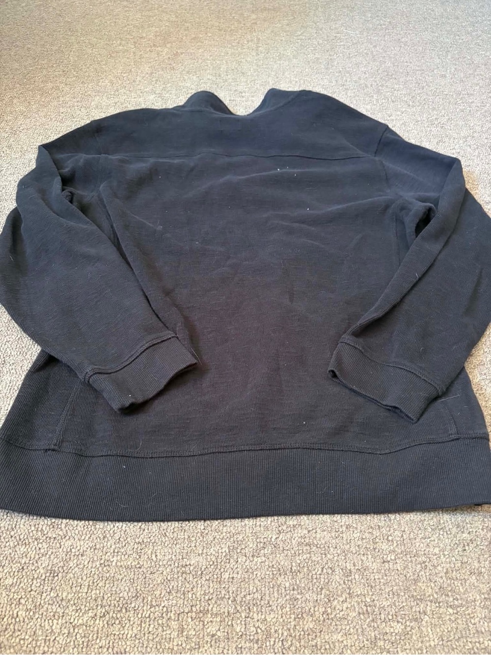 Buffalo David Bitton Black Quarter-Zip Pullover Cotton Blend Classic Layering L - Picture 3 of 5